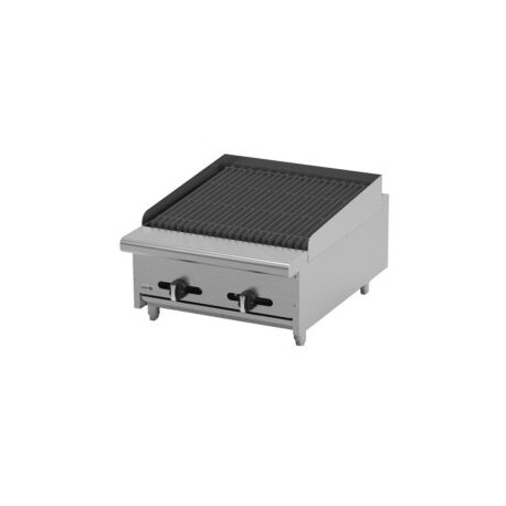 Asador Industrial A Gas Piedra Volcanica 24″ 2 Quemadores AECRB-24 ASBER