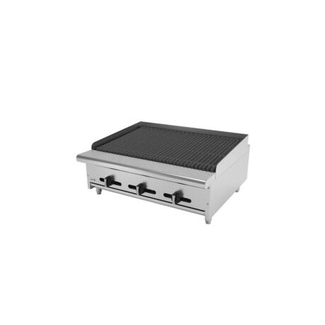 Asador Industrial A Gas Piedra Volcanica 36″ 3 Quemadores AECRB-36 ASBER