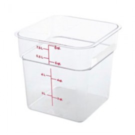 Recipiente de policarbonato gradaduado cuadradro, capacidad de 8 qt.REPOCU-8 CALEDONIA