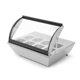 Base caliente eléctrica de 8 insertos de sobre mesa con tapa RTR-67L MIGSA