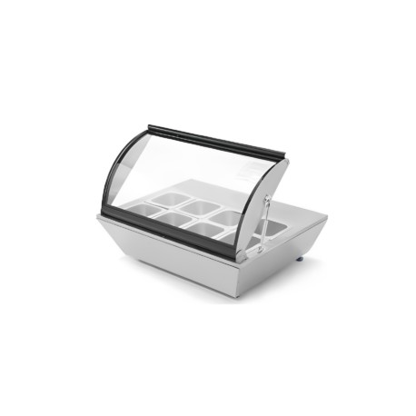Base caliente eléctrica de 8 insertos de sobre mesa con tapa RTR-67L MIGSA