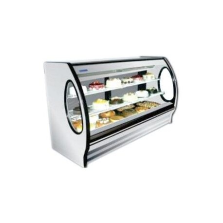 Vitrina .70 m C. Curvo, puertas sólidas A. Inox RHNVCT-700-EP-AIX