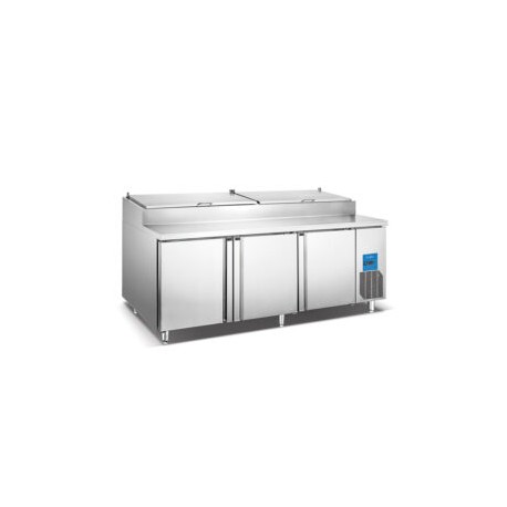 Mesa refrigerada de preparación para pizza 3 puertas  770l 231.2 cm BE-PICL-3 MIGSA