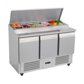 Mesa refrigerada de preparación para ensaladas 3 puertas  420L 136 cm BE-S903 MIGSA