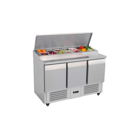 Mesa refrigerada de preparación para ensaladas 3 puertas  420L 136 cm BE-S903 MIGSA