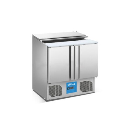 Mesa refrigerada de preparación para ensaladadas 2 puertas  230L 90 cm BE-S900 MIGSA