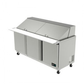 Mesa Refrigerada Megatop De Preparacion De Sandwiches Y Ensaladas 3 Puertas 182.8 Cm APTM-72-30 ASBER