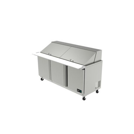 Mesa Refrigerada Megatop De Preparacion De Sandwiches Y Ensaladas 3 Puertas 182.8 Cm APTM-72-30 ASBER