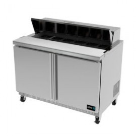 Mesa Refrigerada De Preparacion De Sandwiches Y Ensaladas 2 Puertas 122 Cm APTS-48-12 ASBER