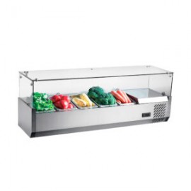 Vitrina refrigerada horizontal sobre mostrador para ensaladas y pizza 5 insertos 120 cm NR-RT1200L MIGSA