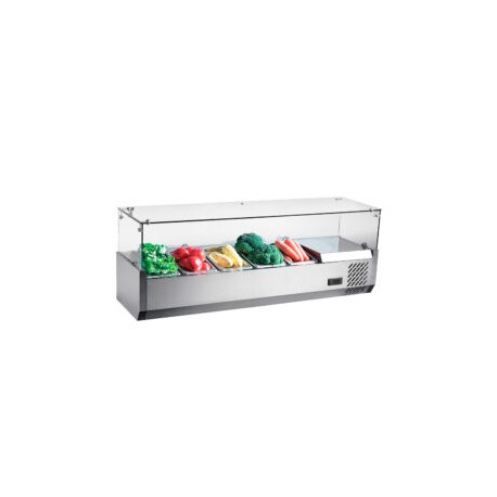 Vitrina refrigerada horizontal sobre mostrador para ensaladas y pizza 5 insertos 120 cm NR-RT1200L MIGSA