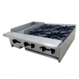 Parrilla Estufa Industrial 4 Quemadores Y Plancha AEM-G12-B4-36 ASBER