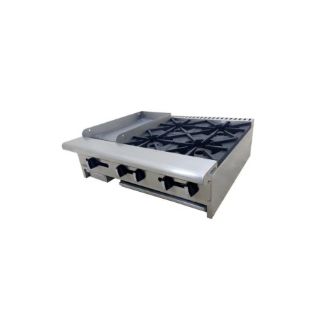 Parrilla Estufa Industrial 4 Quemadores Y Plancha AEM-G12-B4-36 ASBER