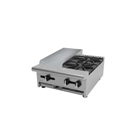 Parrilla Estufa Industrial 2 Quemadores Y Plancha AEM-G12-B2-24 ASBER