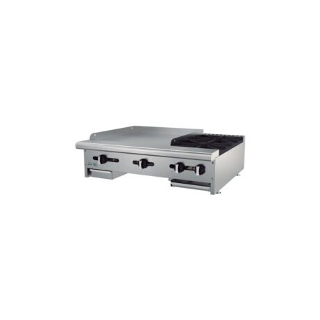 Parrilla Estufa Industrial 2 Quemadores Y Plancha AEM-G24-B2-36-H ASBER